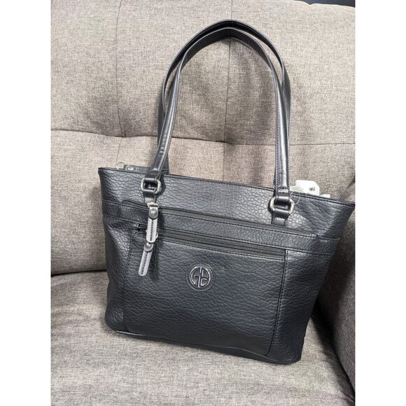 GIANI BERNINI pebbled faux-leather women's tote bag -Black NEW! - Picture 7 of 10